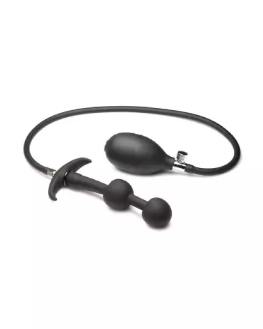 Plug anal gonflable Ass Rattler XR Brands en silicone noir-1
