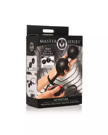 Plug anal gonflable Ass Rattler XR Brands en silicone noir-2
