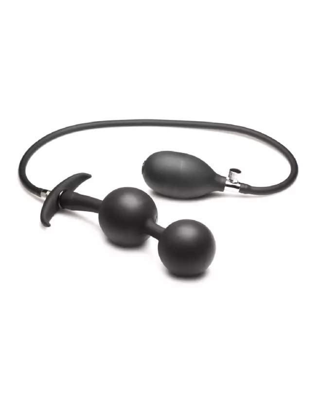 Plug anal gonflable Ass Rattler XR Brands en silicone noir-4