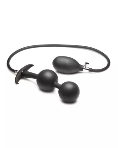 Plug anal gonflable Ass Rattler XR Brands en silicone noir-4