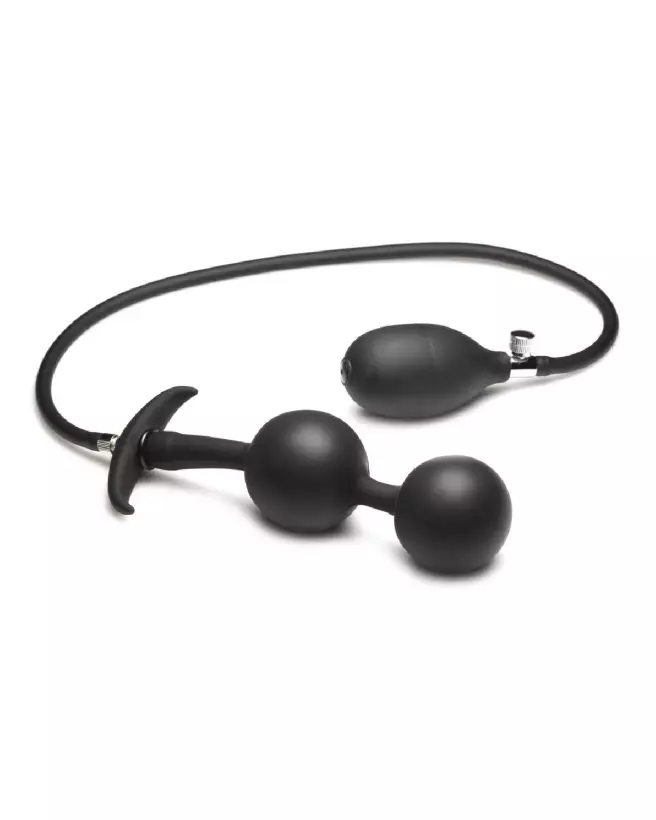 Plug anal gonflable Ass Rattler XR Brands en silicone noir-5