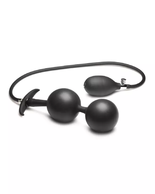 Plug anal gonflable Ass Rattler XR Brands en silicone noir-6