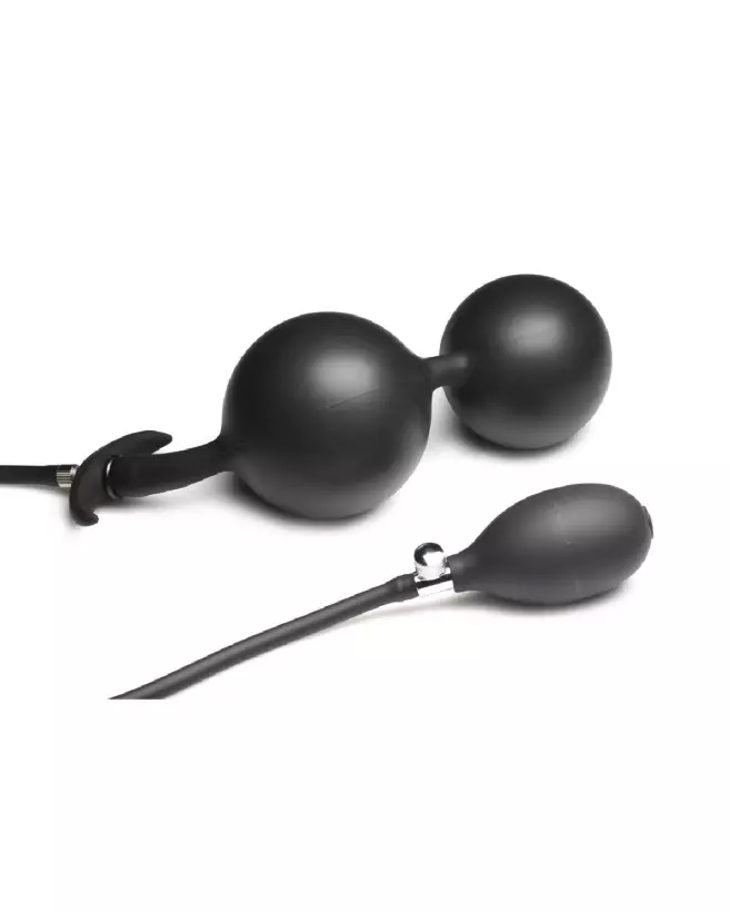 Plug anal gonflable Ass Rattler XR Brands en silicone noir-7