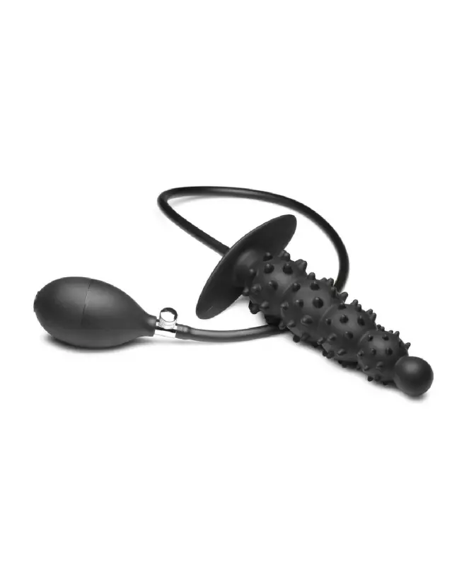 Image du Plug Anal Gonflable Nubbed Ass Puffer de XR Brands en Silicone Noir-1