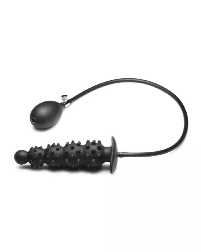 Image du Plug Anal Gonflable Nubbed Ass Puffer de XR Brands en Silicone Noir-4