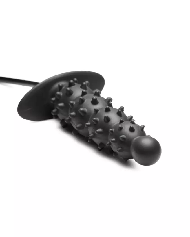 Image du Plug Anal Gonflable Nubbed Ass Puffer de XR Brands en Silicone Noir-6