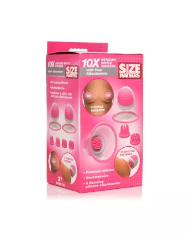 XR Brands Silicone Nipple Suckers avec Attachements Rotatifs-2