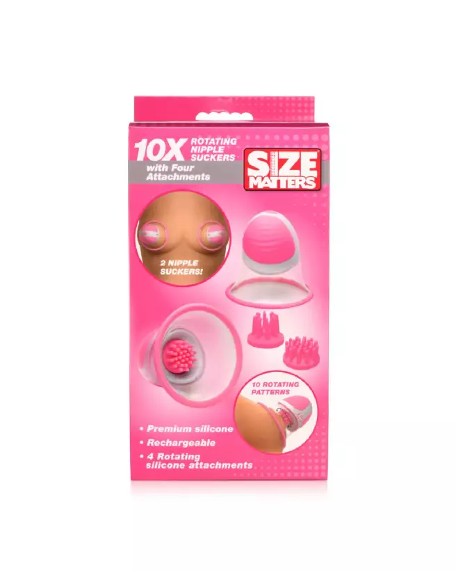 XR Brands Silicone Nipple Suckers avec Attachements Rotatifs-3