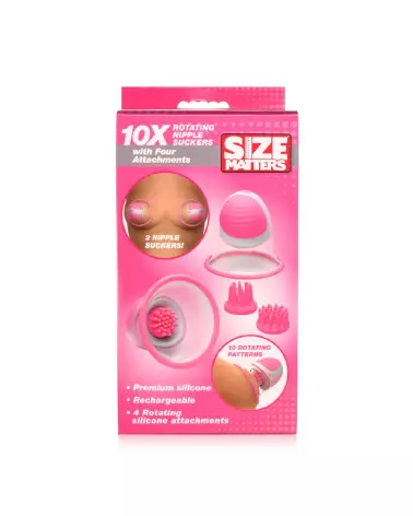 XR Brands Silicone Nipple Suckers avec Attachements Rotatifs-3