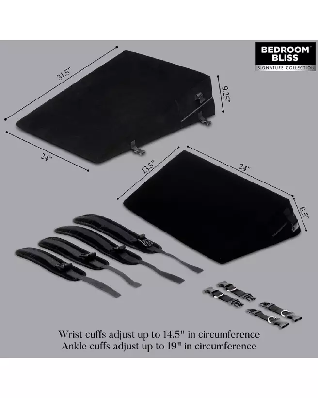 Image du Set de Coussins Bondage Noir XR Brands pour jeux érotiques-7