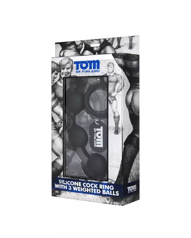 Cockring en silicone avec balles pondérées XR Brands pour stimulation anale-2