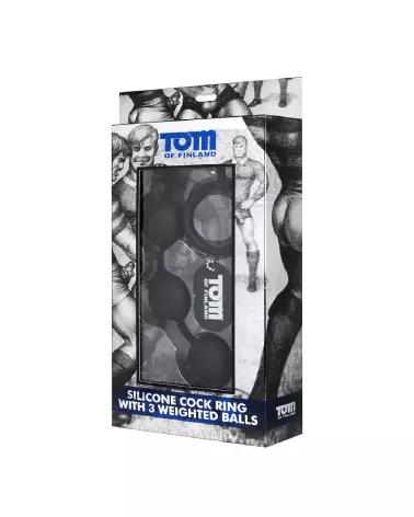 Cockring en silicone avec balles pondérées XR Brands pour stimulation anale-2