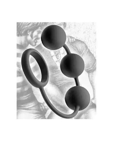Cockring en silicone avec balles pondérées XR Brands pour stimulation anale-4