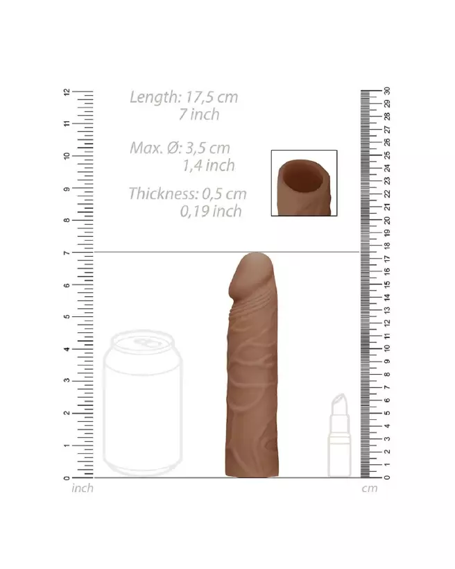 Gaine Penis Sheath 7/17 cm RealRock by Shots pour augmentation taille et confort-7