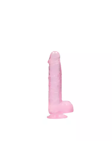 Dildo réaliste avec testicules RealRock by Shots en Jelly de 15 cm-3