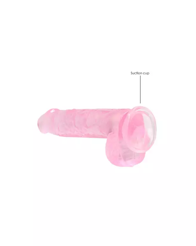 Dildo réaliste avec testicules RealRock by Shots en Jelly de 15 cm-5