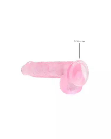 Dildo réaliste avec testicules RealRock by Shots en Jelly de 15 cm-5
