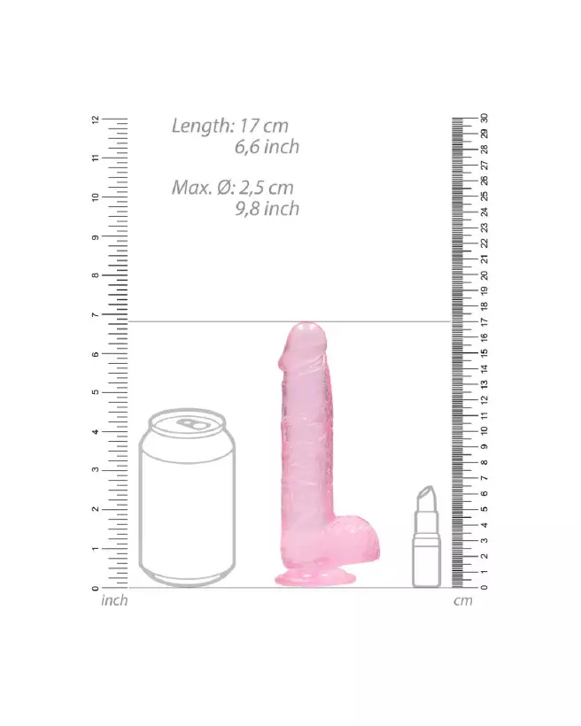 Dildo réaliste avec testicules RealRock by Shots en Jelly de 15 cm-6