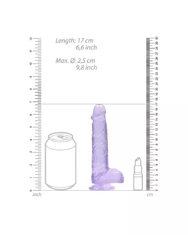 Dildo réaliste avec testicules RealRock by Shots en Jelly, sensation naturelle et détaillée-6
