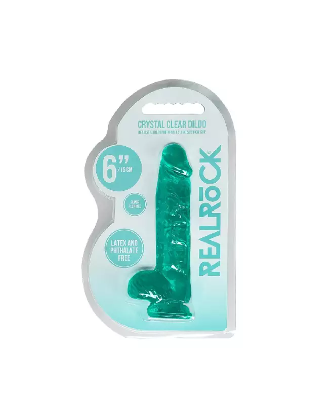 Dildo réaliste avec testicules RealRock by Shots en Jelly 6 pouces-2