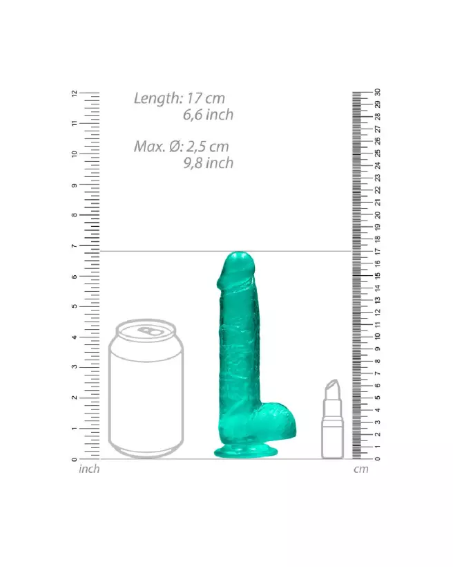 Dildo réaliste avec testicules RealRock by Shots en Jelly 6 pouces-6