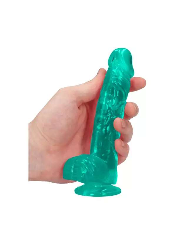 Dildo réaliste avec testicules RealRock by Shots en Jelly 6 pouces-7