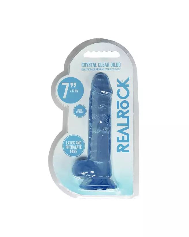 Dildo réaliste avec testicules Jelly 17 cm marque RealRock by Shots-2