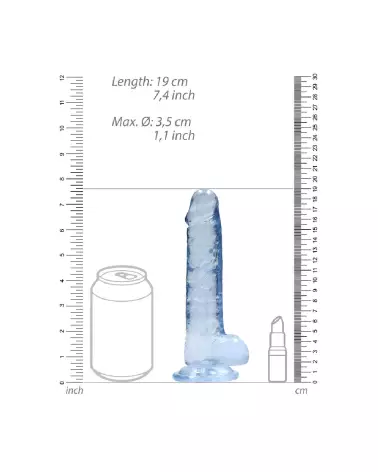 Dildo réaliste avec testicules Jelly 17 cm marque RealRock by Shots-6