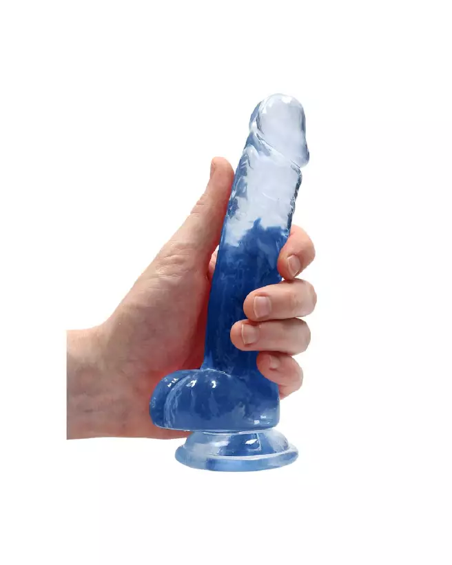 Dildo réaliste avec testicules Jelly 17 cm marque RealRock by Shots-7