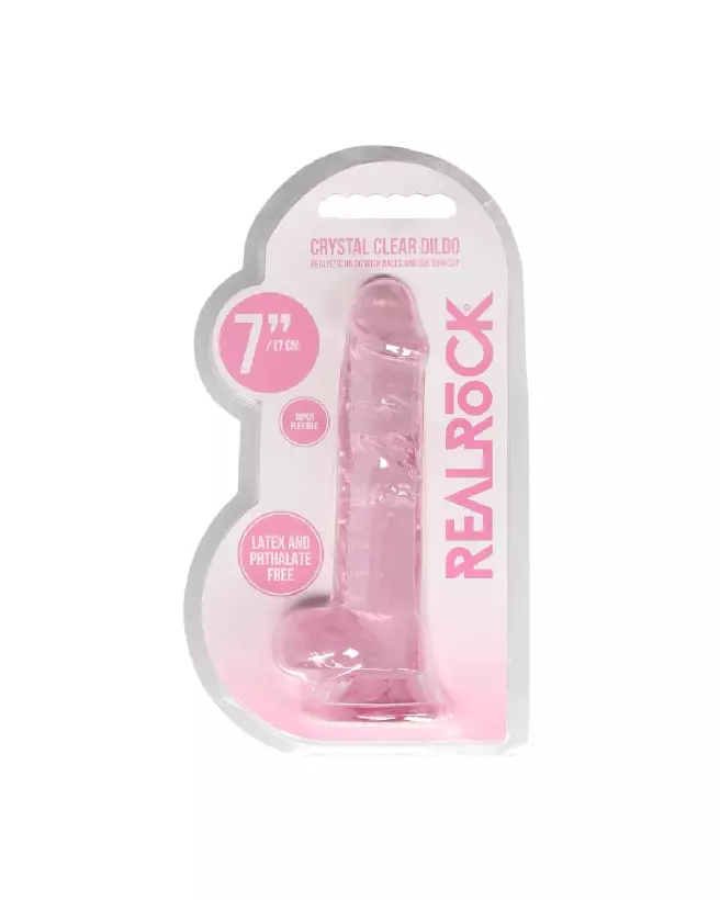 Dildo Réaliste RealRock avec Testicules 7 Pouces 18 cm en Gelée-2