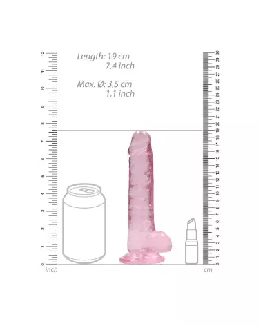 Dildo Réaliste RealRock avec Testicules 7 Pouces 18 cm en Gelée-6