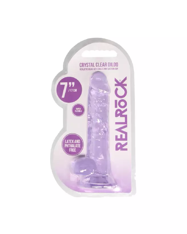 Dildo réaliste Jelly 18cm RealRock by Shots avec testicules-2