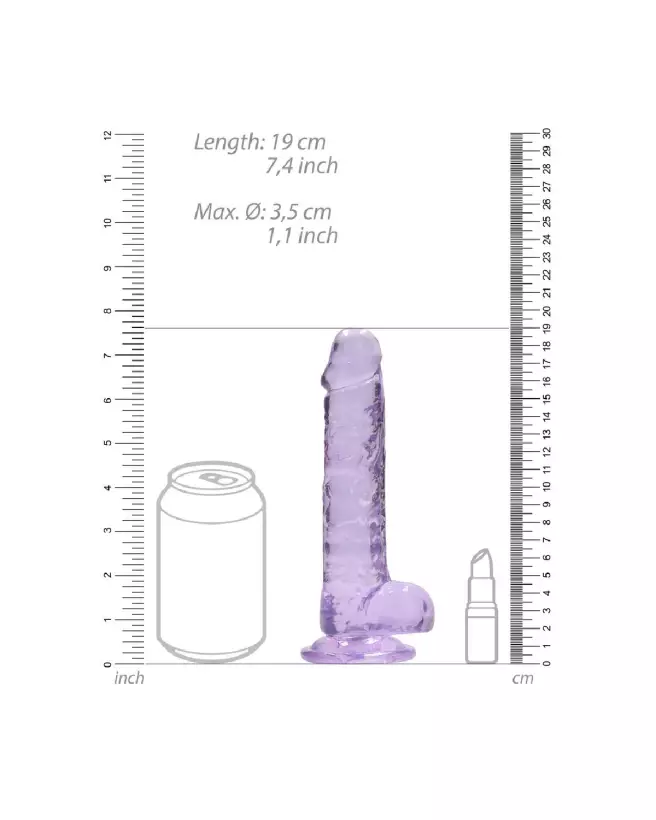 Dildo réaliste Jelly 18cm RealRock by Shots avec testicules-6