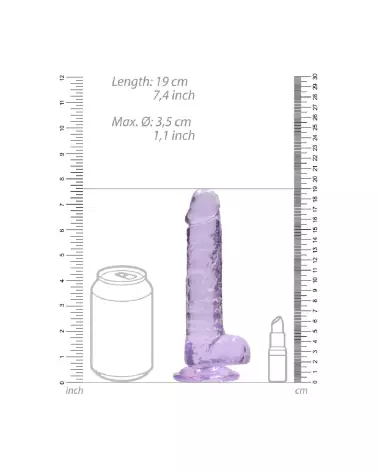 Dildo réaliste Jelly 18cm RealRock by Shots avec testicules-6