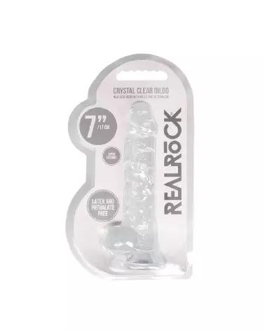 Image Dildo Réaliste Jelly 18 cm avec Testicules - RealRock by Shots-2