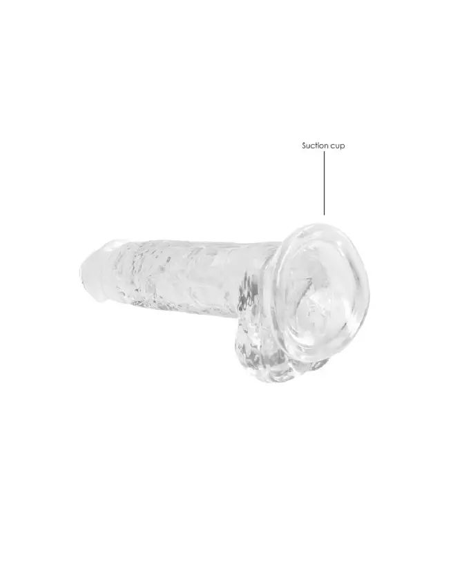 Image Dildo Réaliste Jelly 18 cm avec Testicules - RealRock by Shots-5