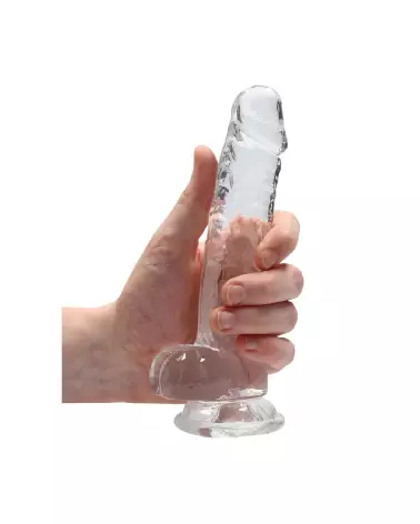 Image Dildo Réaliste Jelly 18 cm avec Testicules - RealRock by Shots-7