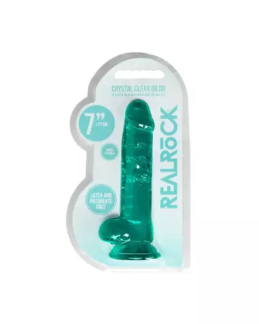 Dildo réaliste Jelly avec testicules RealRock by Shots 17 cm-2
