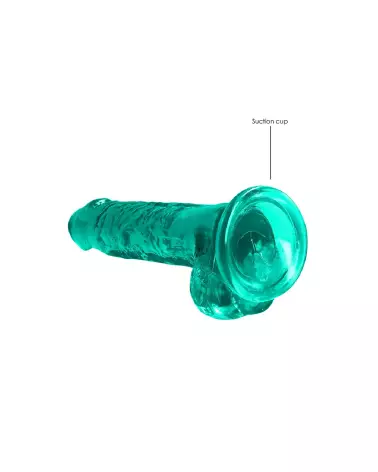 Dildo réaliste Jelly avec testicules RealRock by Shots 17 cm-5