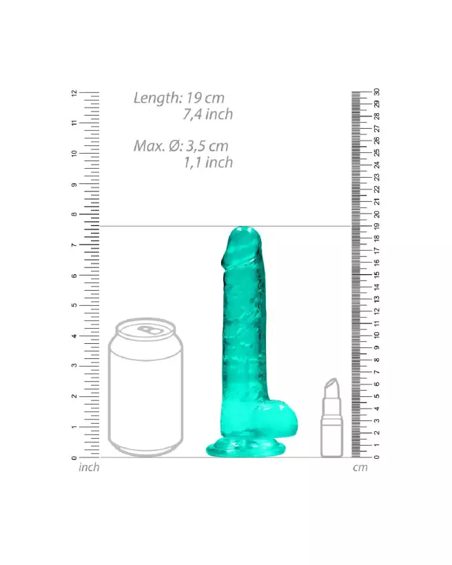 Dildo réaliste Jelly avec testicules RealRock by Shots 17 cm-6