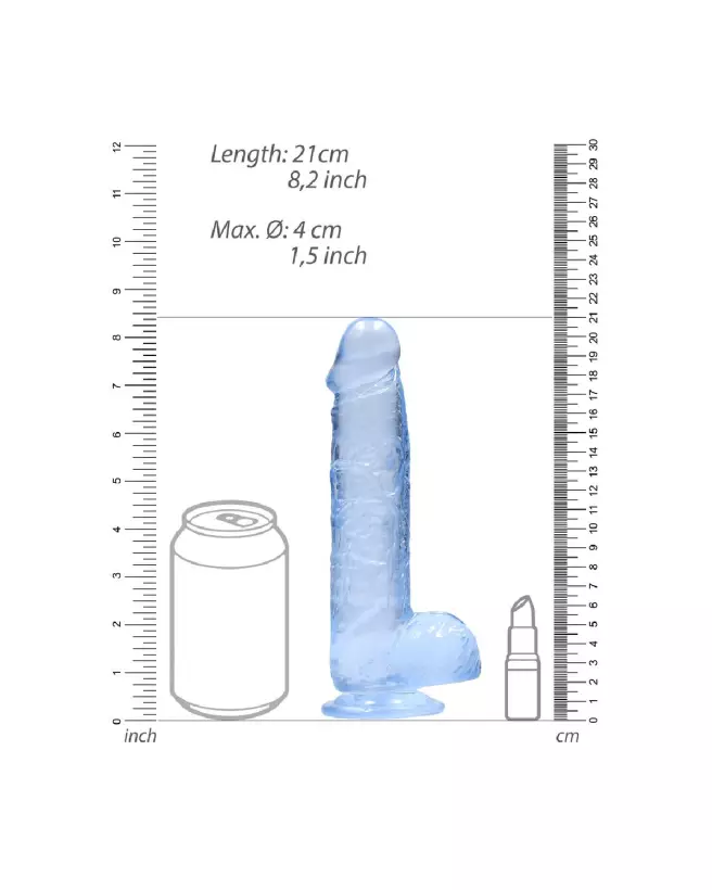 Dildo réaliste Jelly avec testicules de RealRock by Shots, 21 cm-6