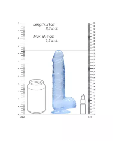 Dildo réaliste Jelly avec testicules de RealRock by Shots, 21 cm-6