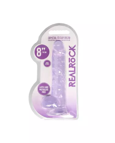 Dildo réaliste RealRock by Shots avec testicules et ventouse, 21 cm en silicone Jelly-2