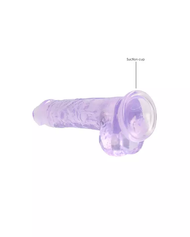 Dildo réaliste RealRock by Shots avec testicules et ventouse, 21 cm en silicone Jelly-5