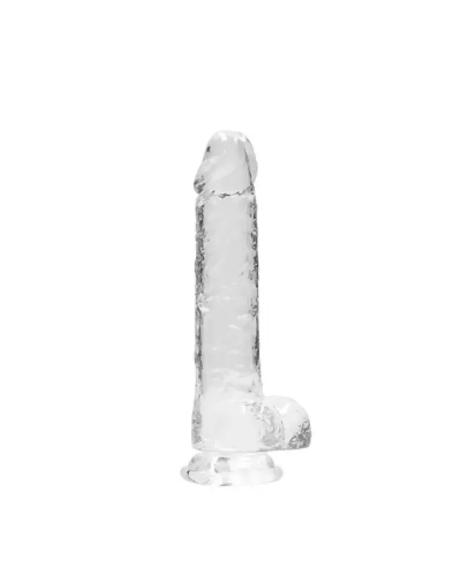 Dildo réaliste RealRock by Shots avec testicules en jelly 21 cm-1