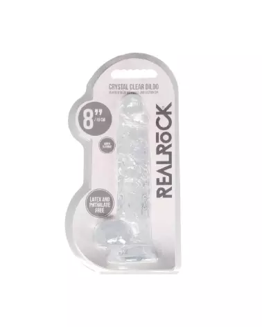 Dildo réaliste RealRock by Shots avec testicules en jelly 21 cm-2