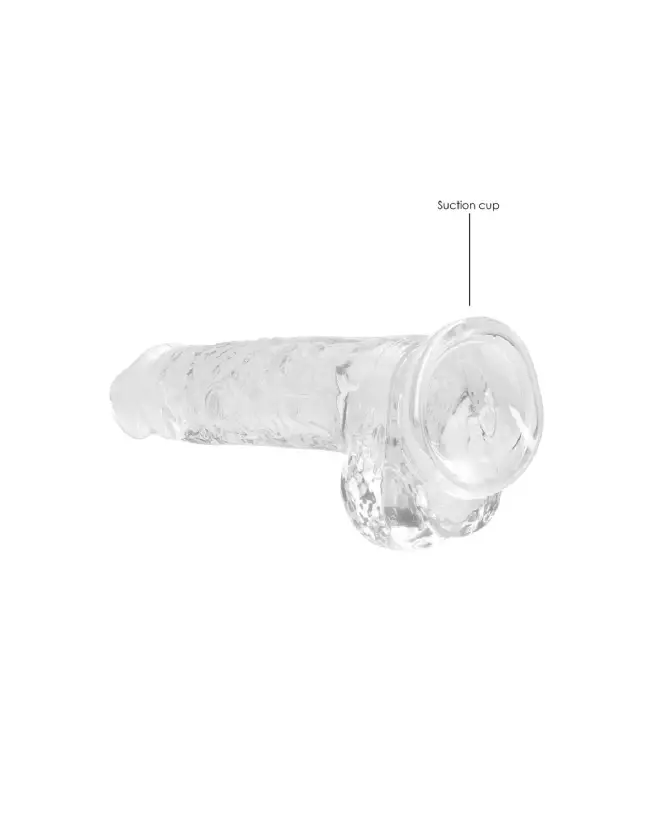 Dildo réaliste RealRock by Shots avec testicules en jelly 21 cm-5