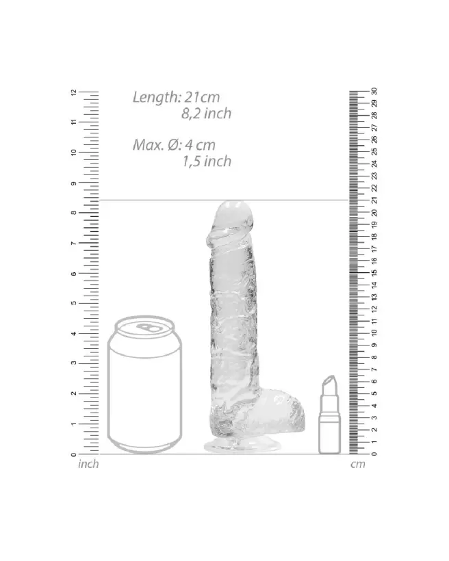 Dildo réaliste RealRock by Shots avec testicules en jelly 21 cm-6