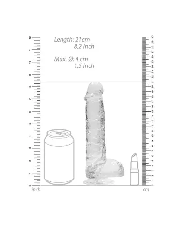 Dildo réaliste RealRock by Shots avec testicules en jelly 21 cm-6