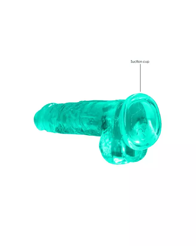 Dildo réaliste avec testicules RealRock by Shots en gelée 21 cm-5